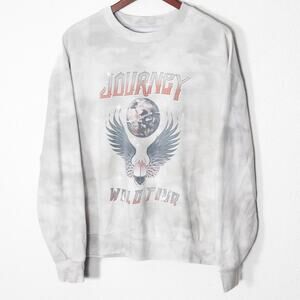 Journey Band Sweatshirt Retro Graphic Washed Gray Music Fleece Size XXL